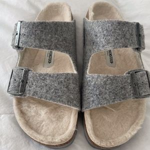 Birkenstock Grey Sherling Sandals